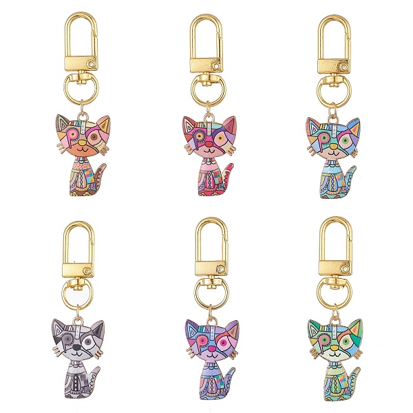 PandaHall 6Pcs Alloy Enamel Pendant Decoration, with Alloy Swivel Clasps, Cat, Mixed Color, 65mm, 1pc/color Alloy+Enamel Cat Shape..., Multicolor
PandaHall 6Pcs Alloy Enamel Pendant Decoration, with Alloy Swivel Clasps, Cat, Mixed Color, 65mm, 1pc/color Alloy+Enamel Cat Shape..., Multicolor