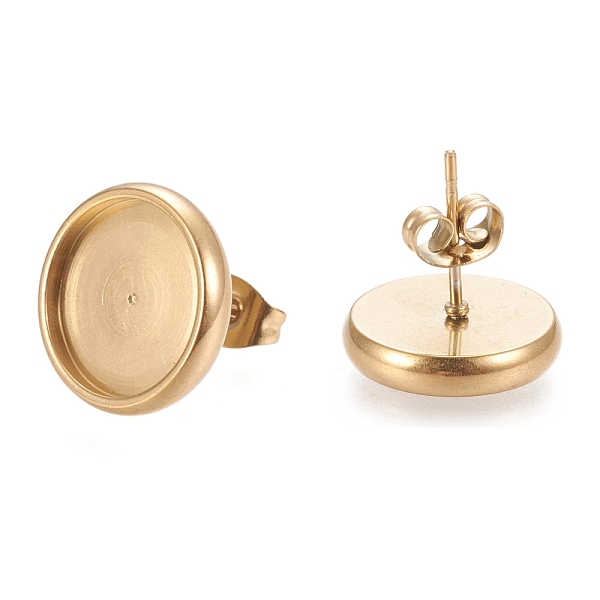 PandaHall Ion Plating(IP) 304 Stainless Steel Stud Earring Settings, with Ear Nuts, Flat Round, Golden, 14.5mm, Pin: 0.8mm, Tray: 12mm 304...
PandaHall Ion Plating(IP) 304 Stainless Steel Stud Earring Settings, with Ear Nuts, Flat Round, Golden, 14.5mm, Pin: 0.8mm, Tray: 12mm 304...