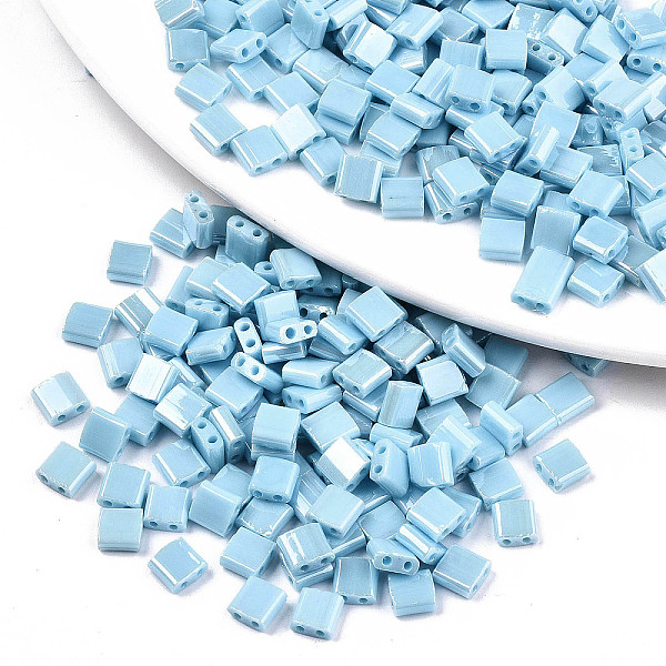 PandaHall 2-Hole Glass Seed Beads, Opaque Colours Lustered, Rectangle, Light Sky Blue, 5x4.5~5.5x2~2.5mm, Hole: 0.5~0.8mm, about 118pcs/10g...
PandaHall 2-Hole Glass Seed Beads, Opaque Colours Lustered, Rectangle, Light Sky Blue, 5x4.5~5.5x2~2.5mm, Hole: 0.5~0.8mm, about 118pcs/10g...
