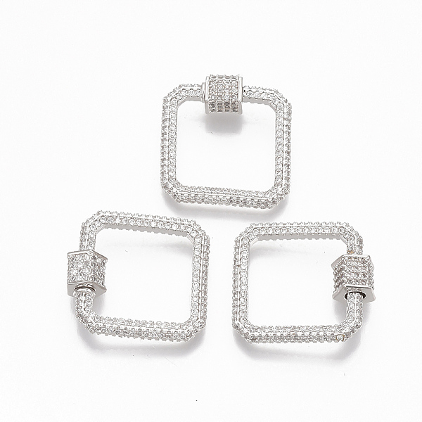 PandaHall Brass Micro Pave Clear Cubic Zirconia Screw Carabiner Lock Charms, for Necklaces Making, Square, Platinum, 21x22.5x3mm, Screw...
PandaHall Brass Micro Pave Clear Cubic Zirconia Screw Carabiner Lock Charms, for Necklaces Making, Square, Platinum, 21x22.5x3mm, Screw...
