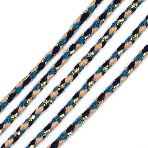 PandaHall Tri-color Polyester Braided Cords, with Gold Metallic Thread, for Braided Jewelry Friendship Bracelet Making, Marine Blue, 2mm...
PandaHall Tri-color Polyester Braided Cords, with Gold Metallic Thread, for Braided Jewelry Friendship Bracelet Making, Marine Blue, 2mm...