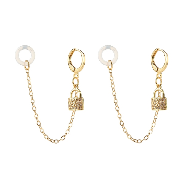 PandaHall Anti-Lost Earring for Wireless Earphone, Pad Lock Hoop Earrings with Hanging Chain for Women, Golden, 99mm, Pin: 0.8mm Brass Lock
PandaHall Anti-Lost Earring for Wireless Earphone, Pad Lock Hoop Earrings with Hanging Chain for Women, Golden, 99mm, Pin: 0.8mm Brass Lock