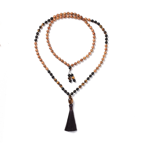 PandaHall Wood & Tiger Eye Beads Wrap Necklaces, Polyester Tassel Pendant Necklaces for Women, Coconut Brown, 42.60 inch(108.2cm) Tiger Eye
PandaHall Wood & Tiger Eye Beads Wrap Necklaces, Polyester Tassel Pendant Necklaces for Women, Coconut Brown, 42.60 inch(108.2cm) Tiger Eye