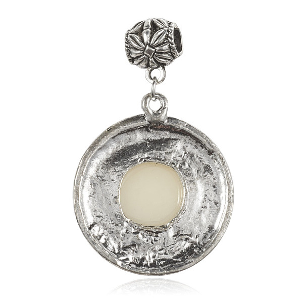 PandaHall Alloy European Dangle Charms, with Acrylic Pearl, Half Round, Antique Silver, 50.5mm, Hole: 5mm Alloy+Acrylic Half Round
PandaHall Alloy European Dangle Charms, with Acrylic Pearl, Half Round, Antique Silver, 50.5mm, Hole: 5mm Alloy+Acrylic Half Round
