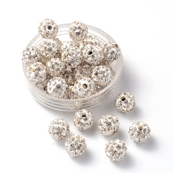 PandaHall Pave Disco Ball Beads, Polymer Clay Rhinestone Beads, Round, Crystal, PP13(1.9~2mm), 5 Rows Rhinestone, 8mm, Hole: 1mm Polymer..., White
PandaHall Pave Disco Ball Beads, Polymer Clay Rhinestone Beads, Round, Crystal, PP13(1.9~2mm), 5 Rows Rhinestone, 8mm, Hole: 1mm Polymer..., White