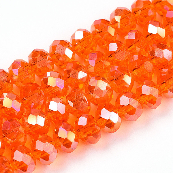 PandaHall Electroplate Glass Beads Strands, AB Color Plated, Faceted, Rondelle, Orange Red, 6x5mm, Hole: 1mm, about 83~85pcs/strand, 38~39cm...
PandaHall Electroplate Glass Beads Strands, AB Color Plated, Faceted, Rondelle, Orange Red, 6x5mm, Hole: 1mm, about 83~85pcs/strand, 38~39cm...