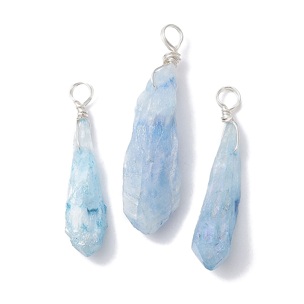 PandaHall Electroplated Natural Quartz Crystal Dyed Pendants, Teardrop Charms with Silver Color Plated Copper Wire Loops, Sky Blue...
PandaHall Electroplated Natural Quartz Crystal Dyed Pendants, Teardrop Charms with Silver Color Plated Copper Wire Loops, Sky Blue...