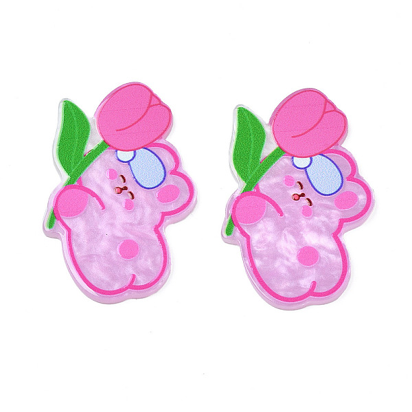 PandaHall Transparent Printed Acrylic Cabochons, Rabbit with Tulip, Pearl Pink, 31x48x2mm Acrylic Rabbit
PandaHall Transparent Printed Acrylic Cabochons, Rabbit with Tulip, Pearl Pink, 31x48x2mm Acrylic Rabbit