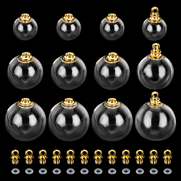 PandaHall 12 Sets 3 Style Openable Transparent Glass Pendants, with Iron Findings and Rubber Ring, Round, Golden, 17.5~25x11.5~20mm, Hole...
PandaHall 12 Sets 3 Style Openable Transparent Glass Pendants, with Iron Findings and Rubber Ring, Round, Golden, 17.5~25x11.5~20mm, Hole...