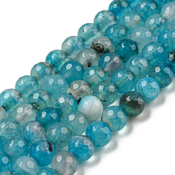 PandaHall Natural Agate Beads Strands, Dyed, Faceted, Round, Light Sky Blue, 6mm, Hole: 1mm Crackle Agate Round
PandaHall Natural Agate Beads Strands, Dyed, Faceted, Round, Light Sky Blue, 6mm, Hole: 1mm Crackle Agate Round