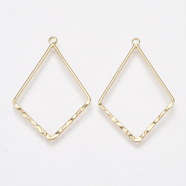 PandaHall Brass Pendants, Nickel Free, Real 18K Gold Plated, Rhombus, 37~37.5x25.5~26x1mm, Hole: 1.8mm Brass Rhombus
PandaHall Brass Pendants, Nickel Free, Real 18K Gold Plated, Rhombus, 37~37.5x25.5~26x1mm, Hole: 1.8mm Brass Rhombus