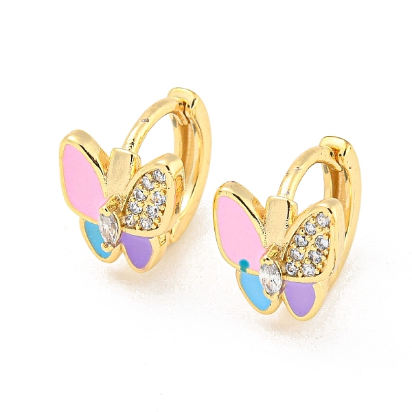 PandaHall Butterfly Real 18K Gold Plated Brass Hoop Earrings, with Enamel and Clear Cubic Zirconia, Colorful, 10.5x9mm Cubic Zirconia...
PandaHall Butterfly Real 18K Gold Plated Brass Hoop Earrings, with Enamel and Clear Cubic Zirconia, Colorful, 10.5x9mm Cubic Zirconia...