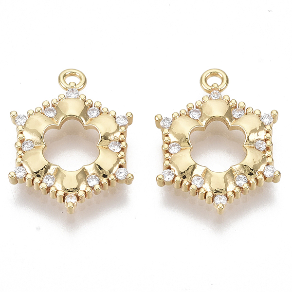 PandaHall Brass Micro Pave Clear Cubic Zirconia Pendants, Nickel Free, Hexagon with Flower, Real 18K Gold Plated, 17.5x13.5x2mm, Hole: 1.5mm...
PandaHall Brass Micro Pave Clear Cubic Zirconia Pendants, Nickel Free, Hexagon with Flower, Real 18K Gold Plated, 17.5x13.5x2mm, Hole: 1.5mm...