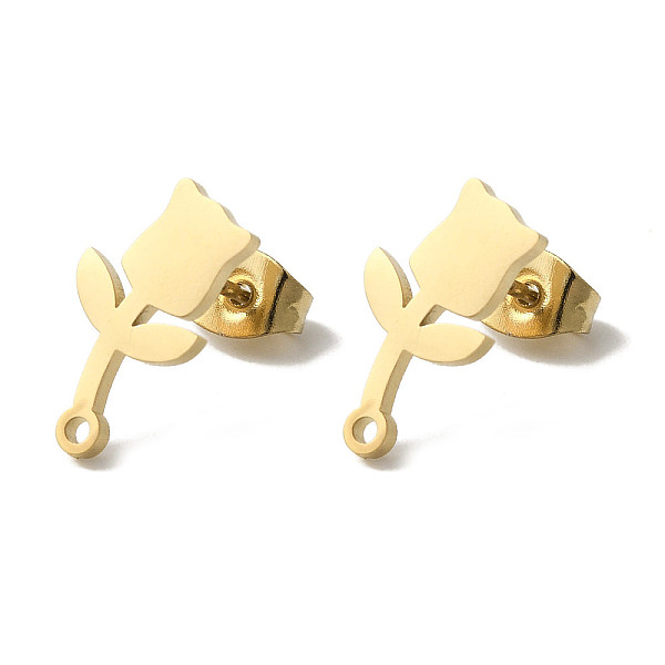 PandaHall Ion Plating(IP) 304 Stainless Steel Stud Earring Findings, Flower, Golden, 13.5x7.5mm, Hole: 1.2mm, Pin: 0.7x11mm 304 Stainless...
PandaHall Ion Plating(IP) 304 Stainless Steel Stud Earring Findings, Flower, Golden, 13.5x7.5mm, Hole: 1.2mm, Pin: 0.7x11mm 304 Stainless...