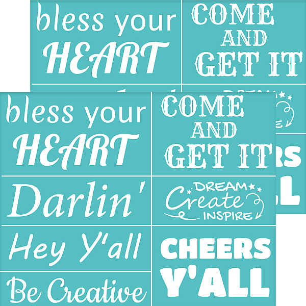 PandaHall OLYCRAFT 2Pcs 11x8.6 Inch Southern Sayings Self-Adhesive Silk Screen Printing Stencil Inspirational Word Silk Screen Stencil Bless...
PandaHall OLYCRAFT 2Pcs 11x8.6 Inch Southern Sayings Self-Adhesive Silk Screen Printing Stencil Inspirational Word Silk Screen Stencil Bless...