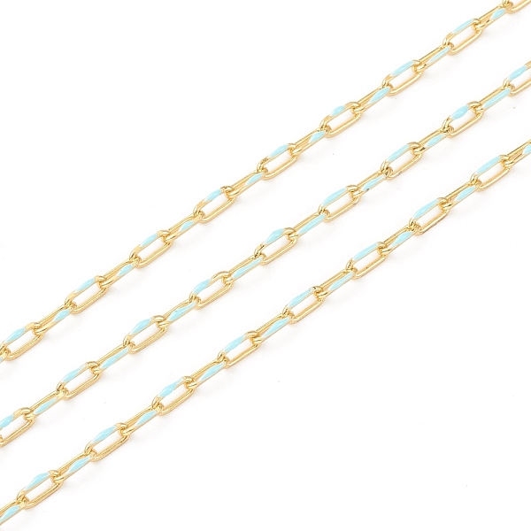 PandaHall Handmade Golden Brass Enamel Link Chains, Cable Chains, with Spool, Soldered, Long-Lasting Plated, Oval, Cyan, 7x3x1mm, 32.8 Feet...
PandaHall Handmade Golden Brass Enamel Link Chains, Cable Chains, with Spool, Soldered, Long-Lasting Plated, Oval, Cyan, 7x3x1mm, 32.8 Feet...