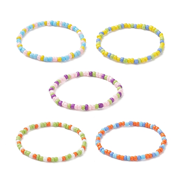 PandaHall Glass Seed Beads Beaded Bracelets, Colorful Stretch Bracelets for Woman, Mixed Color, Inner Diameter: 2-1/8~2-1/4 inch(5.4~5.6cm)..., Multicolor
PandaHall Glass Seed Beads Beaded Bracelets, Colorful Stretch Bracelets for Woman, Mixed Color, Inner Diameter: 2-1/8~2-1/4 inch(5.4~5.6cm)..., Multicolor