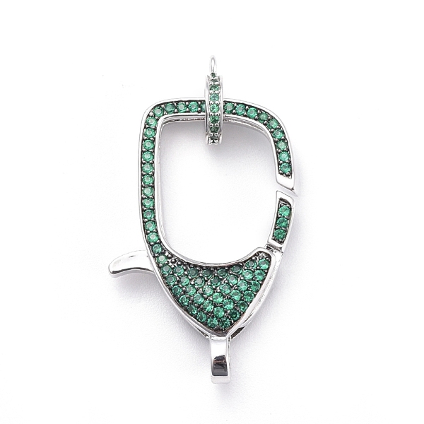 PandaHall Brass Micro Pave Cubic Zirconia Lobster Claw Clasps, with Bail Beads/Tube Bails, Green, Platinum, Clasp: 31x21x7mm, Hole: 3mm...
PandaHall Brass Micro Pave Cubic Zirconia Lobster Claw Clasps, with Bail Beads/Tube Bails, Green, Platinum, Clasp: 31x21x7mm, Hole: 3mm...
