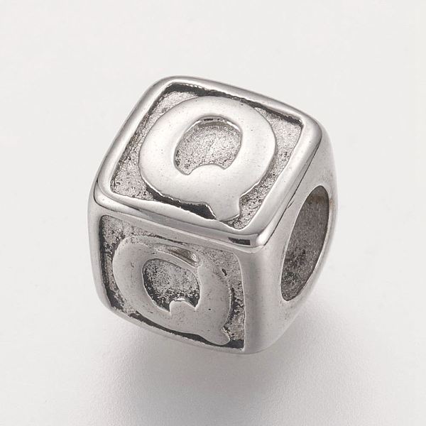 PandaHall 304 Stainless Steel European Beads, Horizontal Hole, Large Hole Beads, Cube with Letter.Q, 8x8x8mm, Hole: 4mm 304 Stainless Steel...
PandaHall 304 Stainless Steel European Beads, Horizontal Hole, Large Hole Beads, Cube with Letter.Q, 8x8x8mm, Hole: 4mm 304 Stainless Steel...