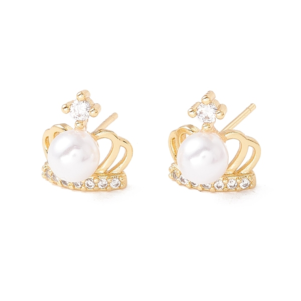 PandaHall Clear Cubic Zirconia Crown Stud Earrings with Acrylic Pearl, Brass Jewelry for Women, Lead Free & Cadmium Free, Real 18K Gold..., White
PandaHall Clear Cubic Zirconia Crown Stud Earrings with Acrylic Pearl, Brass Jewelry for Women, Lead Free & Cadmium Free, Real 18K Gold..., White