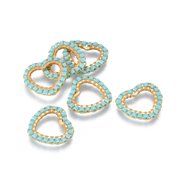 PandaHall MIYUKI & TOHO Handmade Japanese Seed Beads, with 304 Stainless Steel Link Rings, Loom Pattern, Heart, Golden, Pale Turquoise..., Cyan
PandaHall MIYUKI & TOHO Handmade Japanese Seed Beads, with 304 Stainless Steel Link Rings, Loom Pattern, Heart, Golden, Pale Turquoise..., Cyan