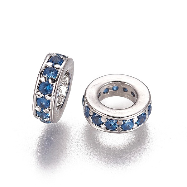 PandaHall Brass Cubic Zirconia European Beads, Large Hole Beads, Ring, Platinum, Cornflower Blue, 7.5x2.5mm, Hole: 4.5mm Brass+Cubic...
PandaHall Brass Cubic Zirconia European Beads, Large Hole Beads, Ring, Platinum, Cornflower Blue, 7.5x2.5mm, Hole: 4.5mm Brass+Cubic...