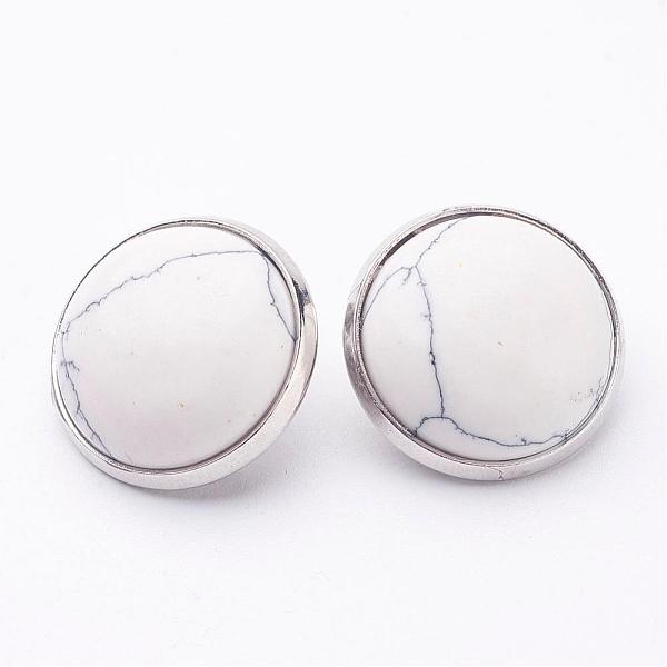 PandaHall Synthetic Turquoise Brass Clip-on Earrings, Flat Round, Platinum, 14~15x12~13mm Synthetic Turquoise White
PandaHall Synthetic Turquoise Brass Clip-on Earrings, Flat Round, Platinum, 14~15x12~13mm Synthetic Turquoise White