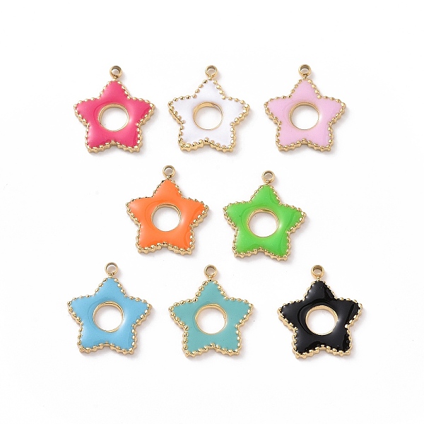 PandaHall 304 Stainless Steel Enamel Pendants, Real 18K Gold Plated, Star, Mixed Color, 13.5x12x1mm, Hole: 1.2mm Stainless Steel+Enamel Star..., Multicolor
PandaHall 304 Stainless Steel Enamel Pendants, Real 18K Gold Plated, Star, Mixed Color, 13.5x12x1mm, Hole: 1.2mm Stainless Steel+Enamel Star..., Multicolor