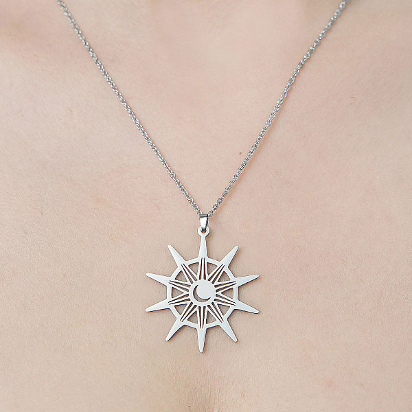 PandaHall 201 Stainless Steel Hollow Sun Pendant Necklace, Stainless Steel Color, 17.72 inch(45cm) 201 Stainless Steel Sun
PandaHall 201 Stainless Steel Hollow Sun Pendant Necklace, Stainless Steel Color, 17.72 inch(45cm) 201 Stainless Steel Sun