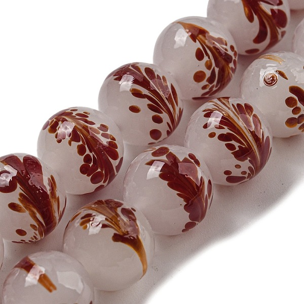 PandaHall Handmade Lampwork Beads Strands, Round with Leaf, Brown, 12~12.5x11~11.5mm, Hole: 1.2~1.5mm, about 45pcs/strand, 19.96 inch...
PandaHall Handmade Lampwork Beads Strands, Round with Leaf, Brown, 12~12.5x11~11.5mm, Hole: 1.2~1.5mm, about 45pcs/strand, 19.96 inch...