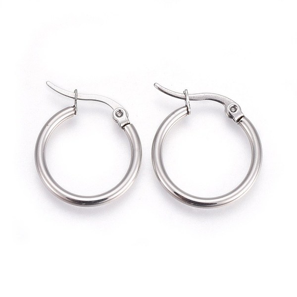 PandaHall 304 Stainless Steel Hoop Earrings, Hypoallergenic Earrings, Ring Shape, Stainless Steel Color, 17x15x2mm, 12 Gauge, Pin: 1mm 304...
PandaHall 304 Stainless Steel Hoop Earrings, Hypoallergenic Earrings, Ring Shape, Stainless Steel Color, 17x15x2mm, 12 Gauge, Pin: 1mm 304...