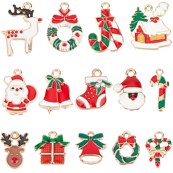 PandaHall SUNNYCLUE 56Pcs 14 Style Alloy Enamel Pendants, for Christmas, Mixed Shapes, Light Gold, Mixed Color, 15~24x9~19x1~4mm, Hole..., Multicolor
PandaHall SUNNYCLUE 56Pcs 14 Style Alloy Enamel Pendants, for Christmas, Mixed Shapes, Light Gold, Mixed Color, 15~24x9~19x1~4mm, Hole..., Multicolor