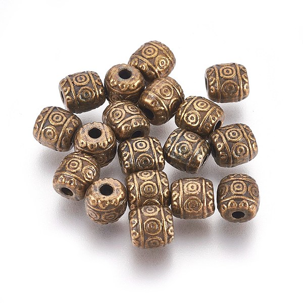 PandaHall Tibetan Style Alloy Beads, Cadmium Free & Nickel Free & Lead Free, Barrel, Antique Bronze, 6x6mm, Hole: 1.6mm Alloy Barrel
PandaHall Tibetan Style Alloy Beads, Cadmium Free & Nickel Free & Lead Free, Barrel, Antique Bronze, 6x6mm, Hole: 1.6mm Alloy Barrel