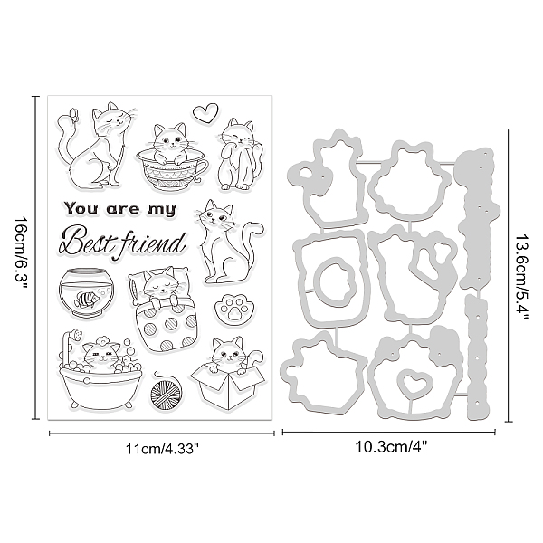 PandaHall BENECREAT Cat Pattern Stamps and Dies for Card Making, Cat Bathing, Playing and Sleeping Clear Stamp and Cutting Die Sets for...
PandaHall BENECREAT Cat Pattern Stamps and Dies for Card Making, Cat Bathing, Playing and Sleeping Clear Stamp and Cutting Die Sets for...