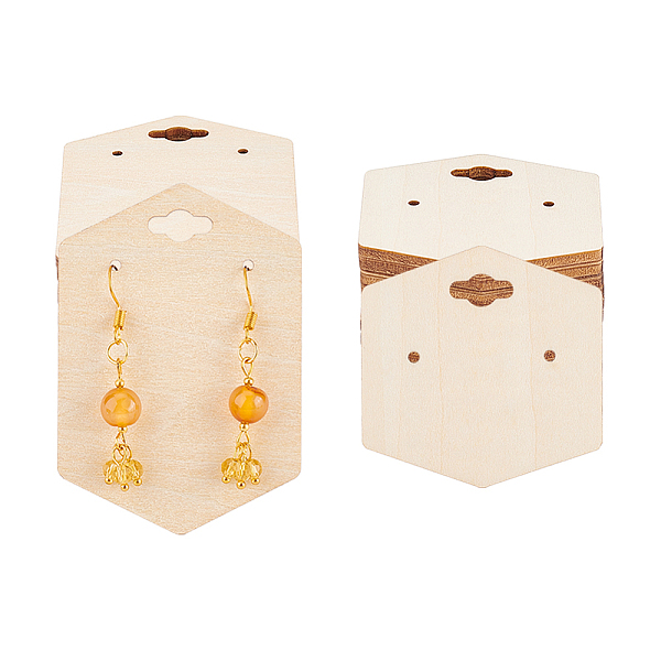 PandaHall Wood Earring Display Card with Hanging Hole, Jewelry Display Cards for Earring Display, Hexagon, 5~7.25x5x0.3cm, 12pcs/style...
PandaHall Wood Earring Display Card with Hanging Hole, Jewelry Display Cards for Earring Display, Hexagon, 5~7.25x5x0.3cm, 12pcs/style...