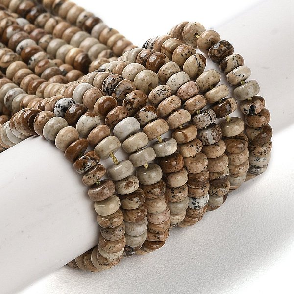 PandaHall Natural Picture Jasper Beads Strands, Rondelle, 4x2mm, Hole: 0.8mm, about 173~177pcs/strand, 15.39~15.67''(39.1~39.8cm) Picture...
PandaHall Natural Picture Jasper Beads Strands, Rondelle, 4x2mm, Hole: 0.8mm, about 173~177pcs/strand, 15.39~15.67''(39.1~39.8cm) Picture...