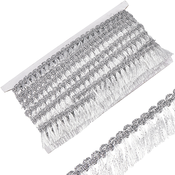 PandaHall GORGECRAFT 15Yds Silver Metallic Fringe Tassel Trim Glitter Braided Lace Trim Ribbon with Tassel 1-1/4 inch(32mm) Wide Edging...
PandaHall GORGECRAFT 15Yds Silver Metallic Fringe Tassel Trim Glitter Braided Lace Trim Ribbon with Tassel 1-1/4 inch(32mm) Wide Edging...