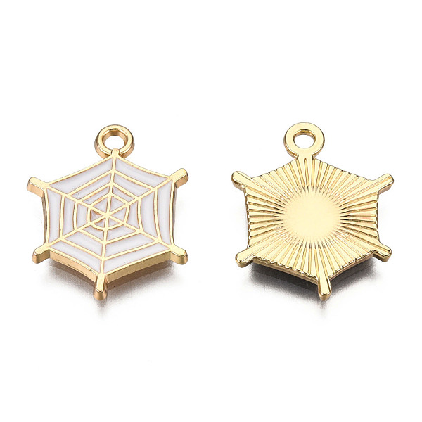 PandaHall Light Gold Plated Alloy Pendants, with Enamel, Spider Web, White, 20x16.5x1.5mm, Hole: 2mm Alloy+Enamel Spider White
PandaHall Light Gold Plated Alloy Pendants, with Enamel, Spider Web, White, 20x16.5x1.5mm, Hole: 2mm Alloy+Enamel Spider White