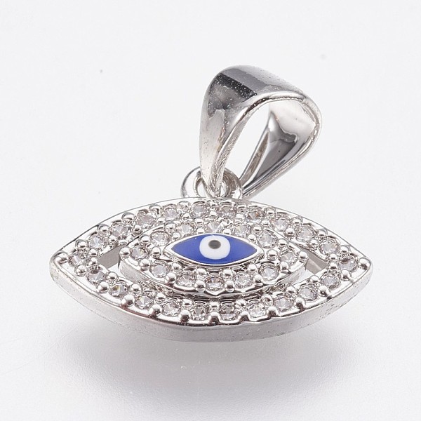 PandaHall Brass Micro Pave Cubic Zirconia Charms, with Enamel, Eye, Platinum, 9x14x2.5mm, Hole: 3.5x4.5mm Brass+Cubic Zirconia+Enamel Eye..., Blue
PandaHall Brass Micro Pave Cubic Zirconia Charms, with Enamel, Eye, Platinum, 9x14x2.5mm, Hole: 3.5x4.5mm Brass+Cubic Zirconia+Enamel Eye..., Blue