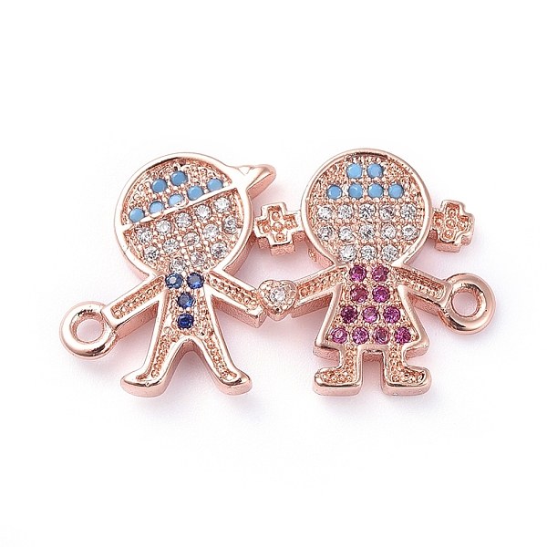 PandaHall Valentine's Day Theme, Brass Micro Pave Cubic Zirconia Links connectors, Boy and Girl/Lover, Colorful, Rose Gold, 13.5x23.5x2mm...
PandaHall Valentine's Day Theme, Brass Micro Pave Cubic Zirconia Links connectors, Boy and Girl/Lover, Colorful, Rose Gold, 13.5x23.5x2mm...