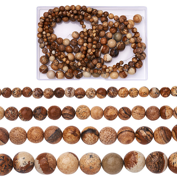 PandaHall 4 Strands 4 Sizes Natural Picture Jasper Beads Strands, Round, 1 strand/style Picture Jasper Round
PandaHall 4 Strands 4 Sizes Natural Picture Jasper Beads Strands, Round, 1 strand/style Picture Jasper Round