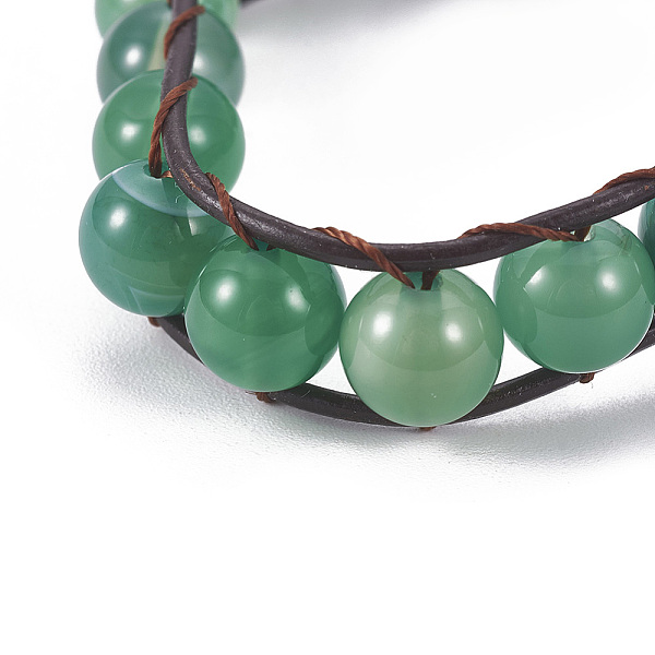 PandaHall Natural Striped Agate/Banded Agate Cord Bracelets, with Cowhide Leather Cord and 304 Stainless Steel Sewing Buttons, Sea Green...
PandaHall Natural Striped Agate/Banded Agate Cord Bracelets, with Cowhide Leather Cord and 304 Stainless Steel Sewing Buttons, Sea Green...