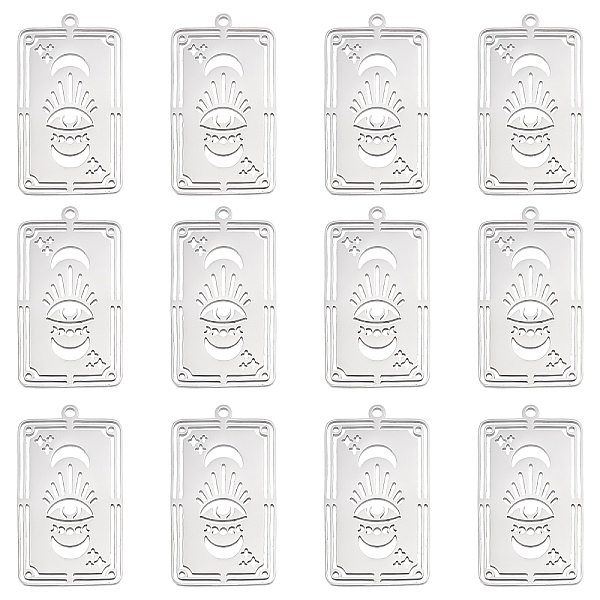 PandaHall DICOSMETIC 201 Stainless Steel Pendants, Laser Cut, Rectangle with Eye & Moon & Star, Stainless Steel Color, 32x18x1mm, Hole...
PandaHall DICOSMETIC 201 Stainless Steel Pendants, Laser Cut, Rectangle with Eye & Moon & Star, Stainless Steel Color, 32x18x1mm, Hole...