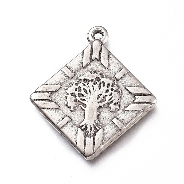 PandaHall 201 Stainless Steel Pendants, Rhombus with Tree of Life, Stainless Steel Color, 30x26.5x2.5mm, Hole: 1.6mm 201 Stainless Steel...
PandaHall 201 Stainless Steel Pendants, Rhombus with Tree of Life, Stainless Steel Color, 30x26.5x2.5mm, Hole: 1.6mm 201 Stainless Steel...