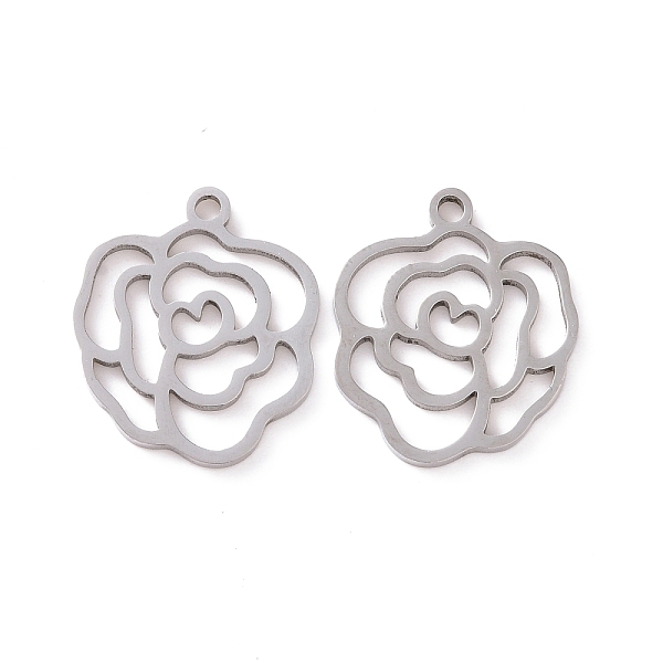 PandaHall Hollow 201 Stainless Steel Pendants, Rose Charms, Stainless Steel Color, 17.5x14x1mm, Hole: 1.5mm 201 Stainless Steel Flower
PandaHall Hollow 201 Stainless Steel Pendants, Rose Charms, Stainless Steel Color, 17.5x14x1mm, Hole: 1.5mm 201 Stainless Steel Flower
