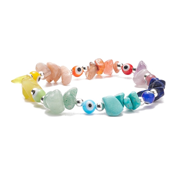 PandaHall Natural & Synthetic Mixed Gemstone Chips Stretch Bracelet with Lampwork Evil Eye for Women, Inner Diameter: 2 inch(5.2cm) Mixed...
PandaHall Natural & Synthetic Mixed Gemstone Chips Stretch Bracelet with Lampwork Evil Eye for Women, Inner Diameter: 2 inch(5.2cm) Mixed...