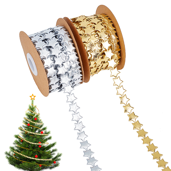 PandaHall 2 Rolls 2 Colors 10M Polyester Star Ribbon Trim, Glitter Star Lace Ribbon for Wedding Christmas Party Decoration Gift Wrapping..., Multicolor
PandaHall 2 Rolls 2 Colors 10M Polyester Star Ribbon Trim, Glitter Star Lace Ribbon for Wedding Christmas Party Decoration Gift Wrapping..., Multicolor