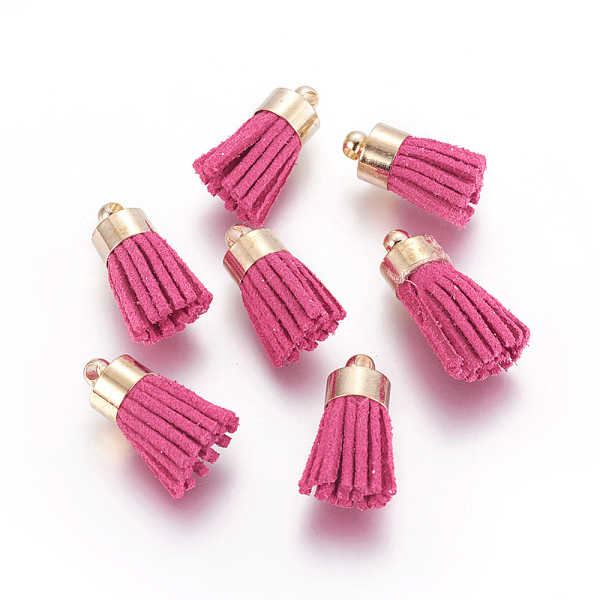PandaHall Suede Cord Tassel Pendants, with Brass Findings, Golden, Camellia, 16~19x7mm, Hole: 1mm Faux Suede Pink
PandaHall Suede Cord Tassel Pendants, with Brass Findings, Golden, Camellia, 16~19x7mm, Hole: 1mm Faux Suede Pink