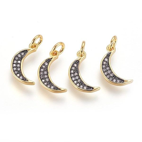 PandaHall Brass Micro Pave Cubic Zirconia Charms, with Jump Ring, Moon, Clear, Gunmetal & Golden, 15x8x2mm, Hole: 2.5mm Brass+Cubic Zirconia...
PandaHall Brass Micro Pave Cubic Zirconia Charms, with Jump Ring, Moon, Clear, Gunmetal & Golden, 15x8x2mm, Hole: 2.5mm Brass+Cubic Zirconia...
