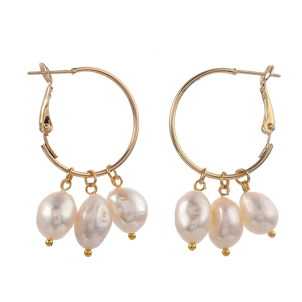 PandaHall Brass Hoop Earrings, with Shell Pearl Beads, Golden, 46x25mm, Pin: 0.6mm Pearl Others White
PandaHall Brass Hoop Earrings, with Shell Pearl Beads, Golden, 46x25mm, Pin: 0.6mm Pearl Others White